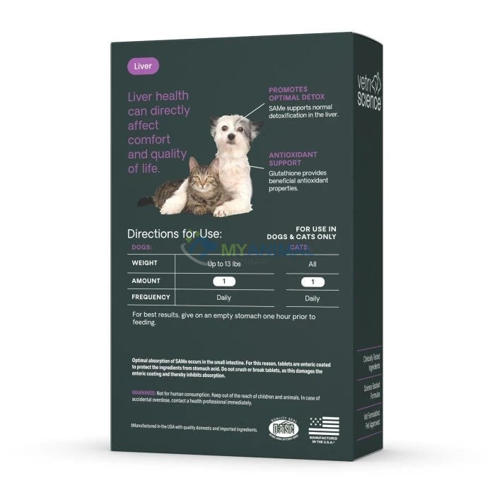 Vetri-Science Vetri SAMe 90 Liver Health Support Supplement for Dogs & Cats
