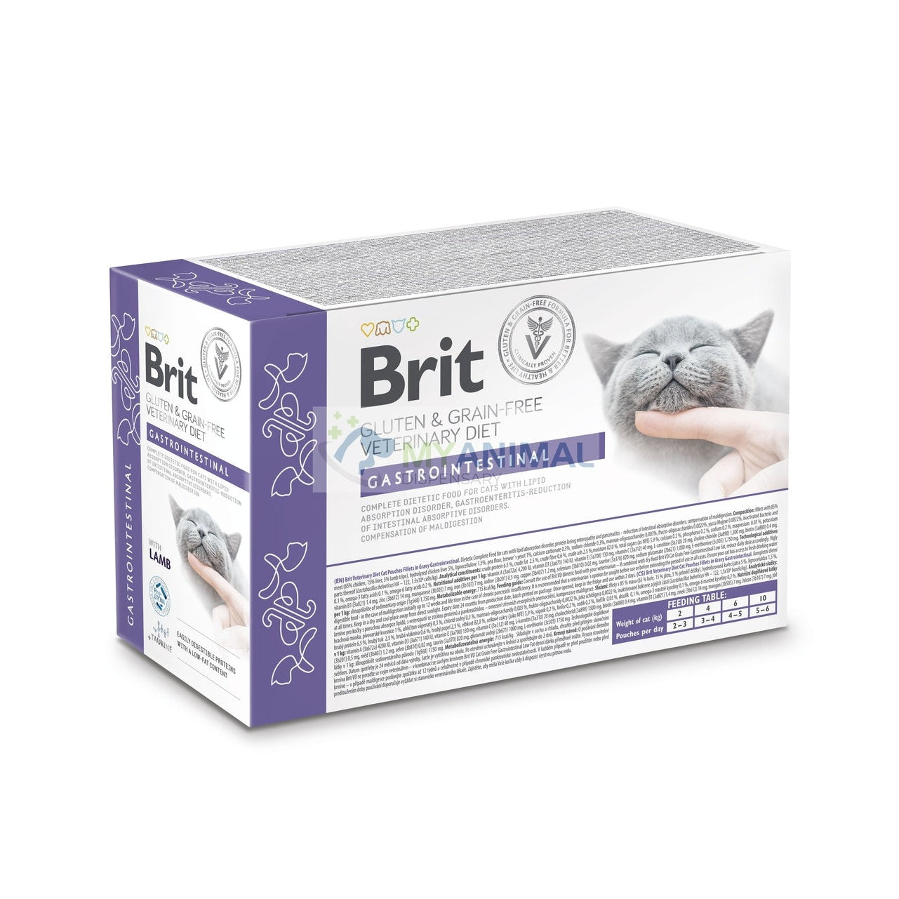 Brit Veterinary Diet Gastrointestinal Low-Fat Grain-Free Feline Lamb Stew Pouches