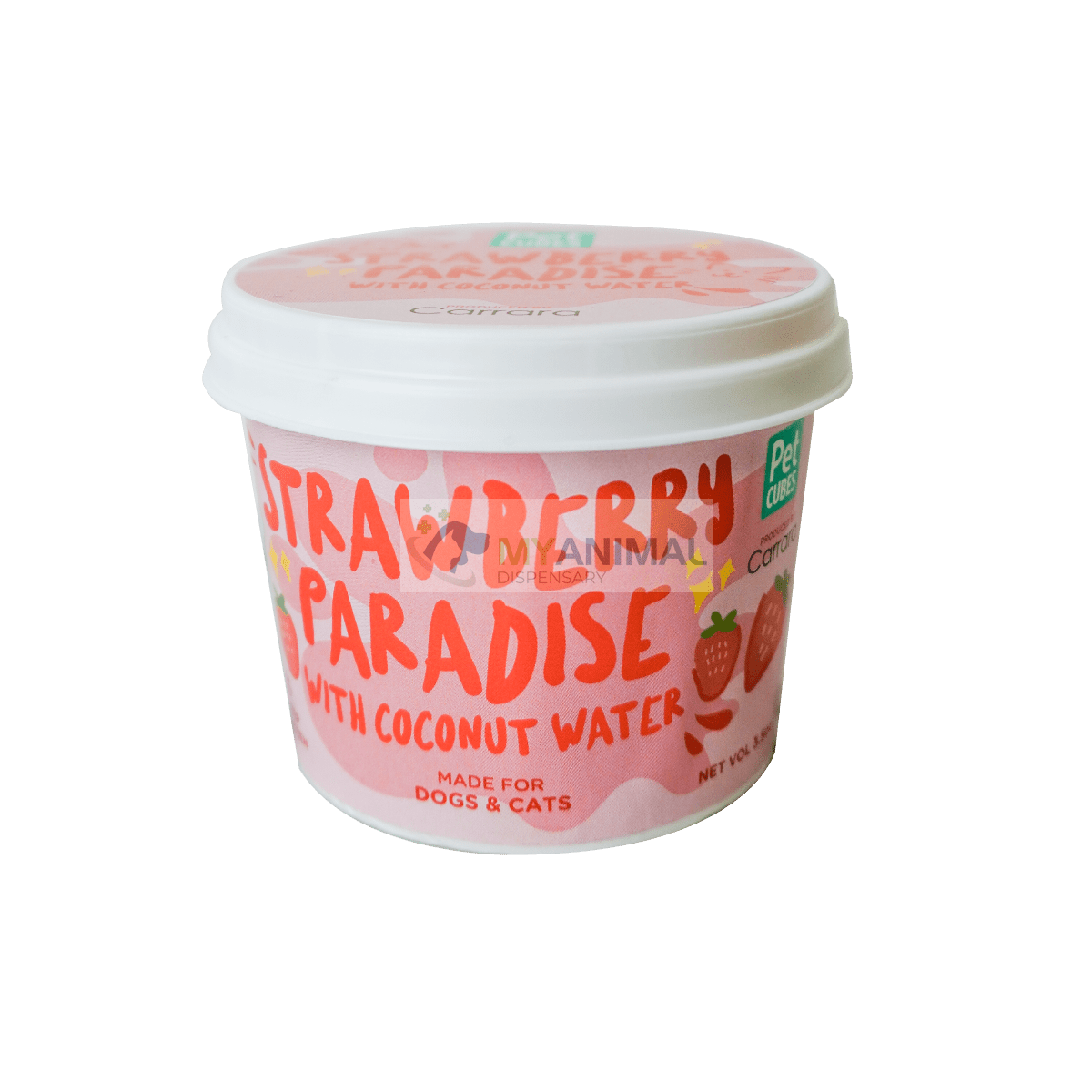 PETCUBES Strawberry Paradise with Coconut Water Gourmet Ice Cream (3.5oz)