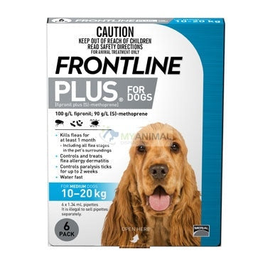 Frontline Plus Fleas Ticks Prevention for Medium Dogs (10 to 20kg)
