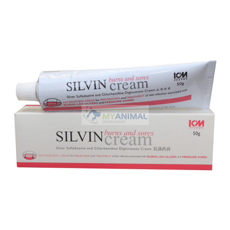 Silvin Cream (1% Silver Sulfadiazine and 0.2% Chlorhexidine Digluconate cream) 50g