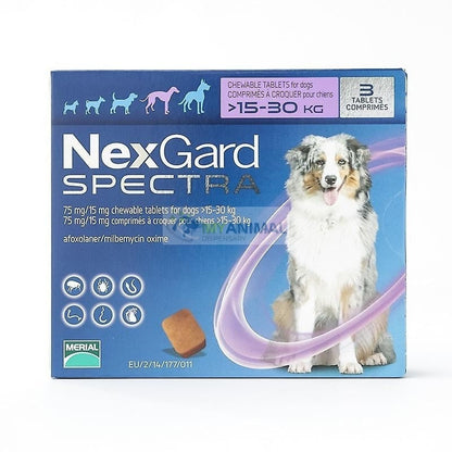 Nexgard Spectra Fleas Ticks Mites Heartworm Prevention for Large Dog (15-30Kg)