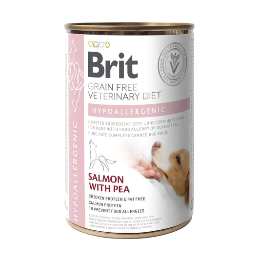 Brit Veterinary Diet Hypoallergenic Grain-Free Salmon With Pea Canine Canned Stew