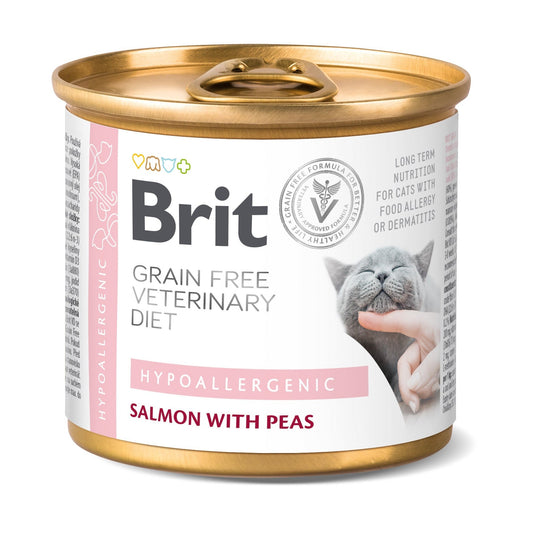 Brit Veterinary Diet Hypoallergenic Grain Free Salmon with Pea Feline Canned Stew