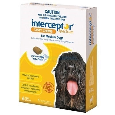 Elanco Interceptor® Flavoured Chewable Preventative Tablet for Dogs (11-22kg) and Cats (3kg-5kg)