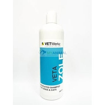 Vetwerkz VetaZole Medicated Shampoo for Dogs Cats Pets