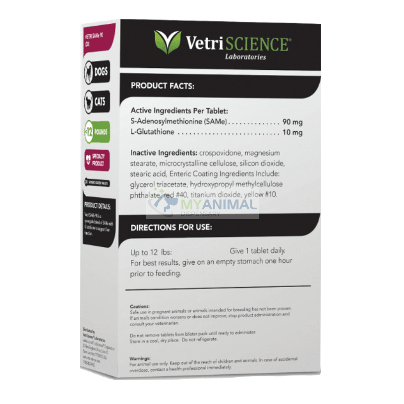 Vetri-Science Vetri SAMe 90 Liver Support Supplement for Dogs & Cats