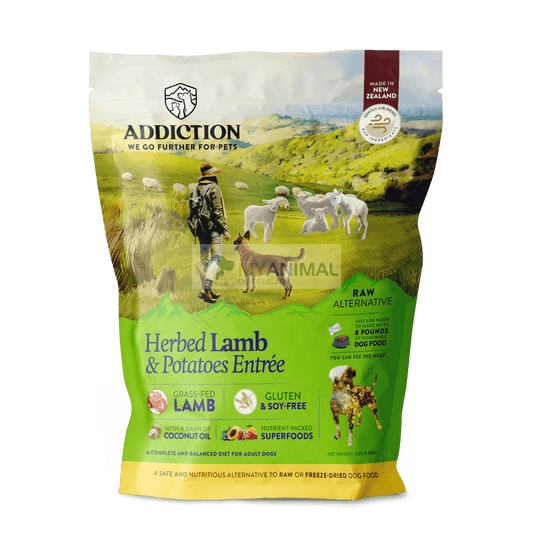 Addiction Herbed Lamb and Potatoes Entrée Grain-Free Raw Dehydrated Food for Dogs (2lbs)