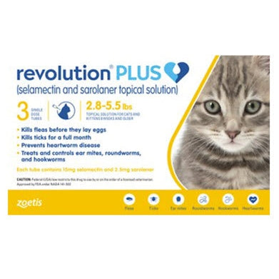 Revolution Plus Flea Ticks Worms Prevention for Kittens (1.25 to 2.5kg)